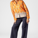 Orange Print Silk Blouse - The Posh Peacock