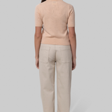 Cashmere Gauze Short Sleeved Polo Shirt