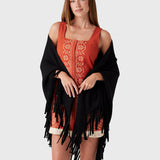 The Big Sweater Fringe Scarf - Black