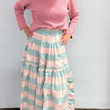 Taffeta Block Stripe Skirt - The Posh Peacock