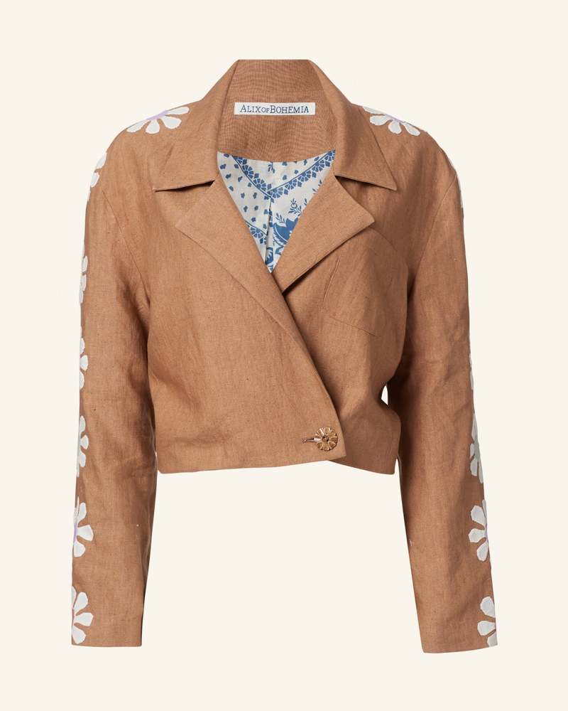 Archer Fawn Daisy Crop Blazer - The Posh Peacock