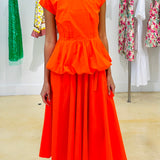 Orange Flowy Skirt