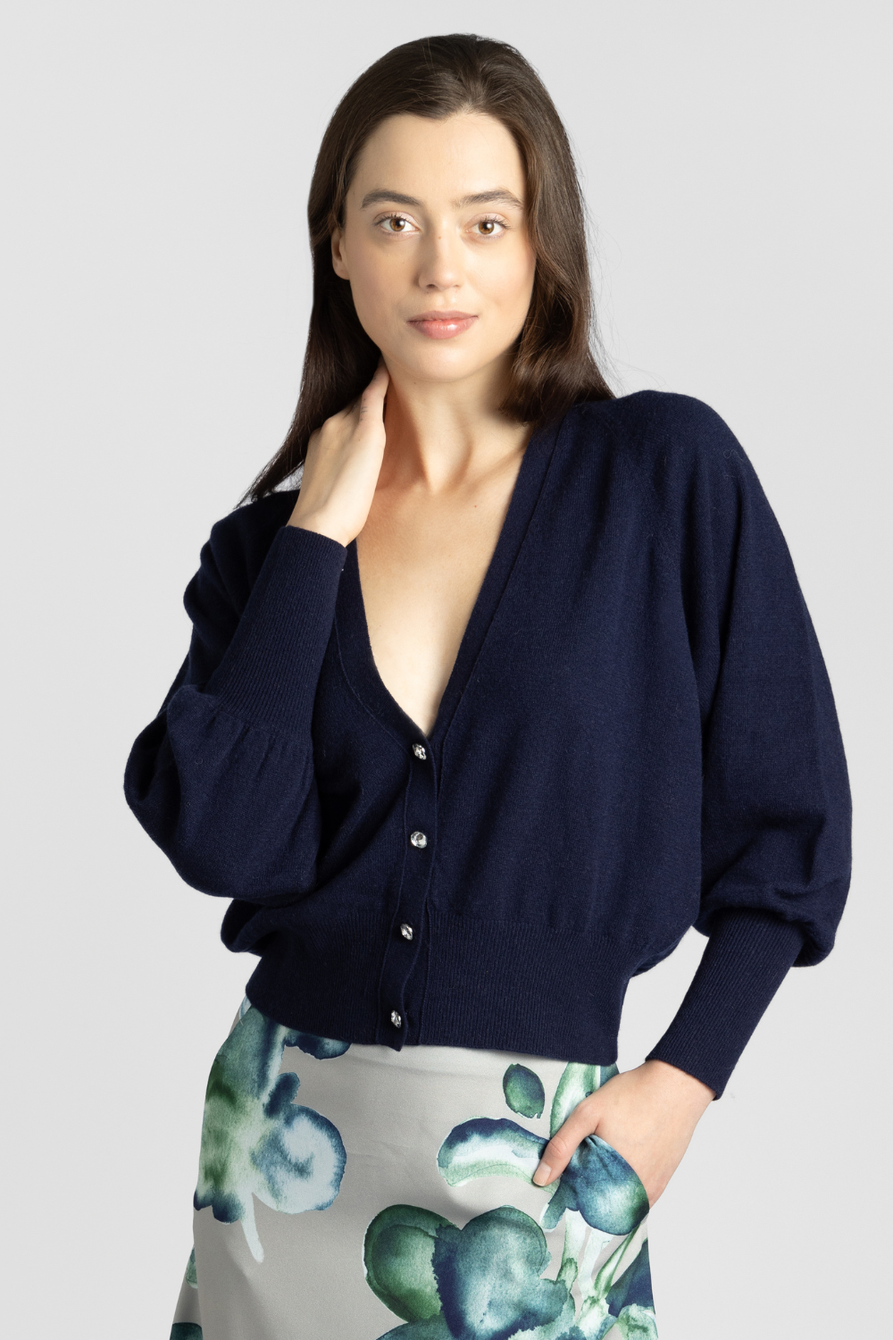 Cashmere Jeweled Button Cardigan - The Posh Peacock