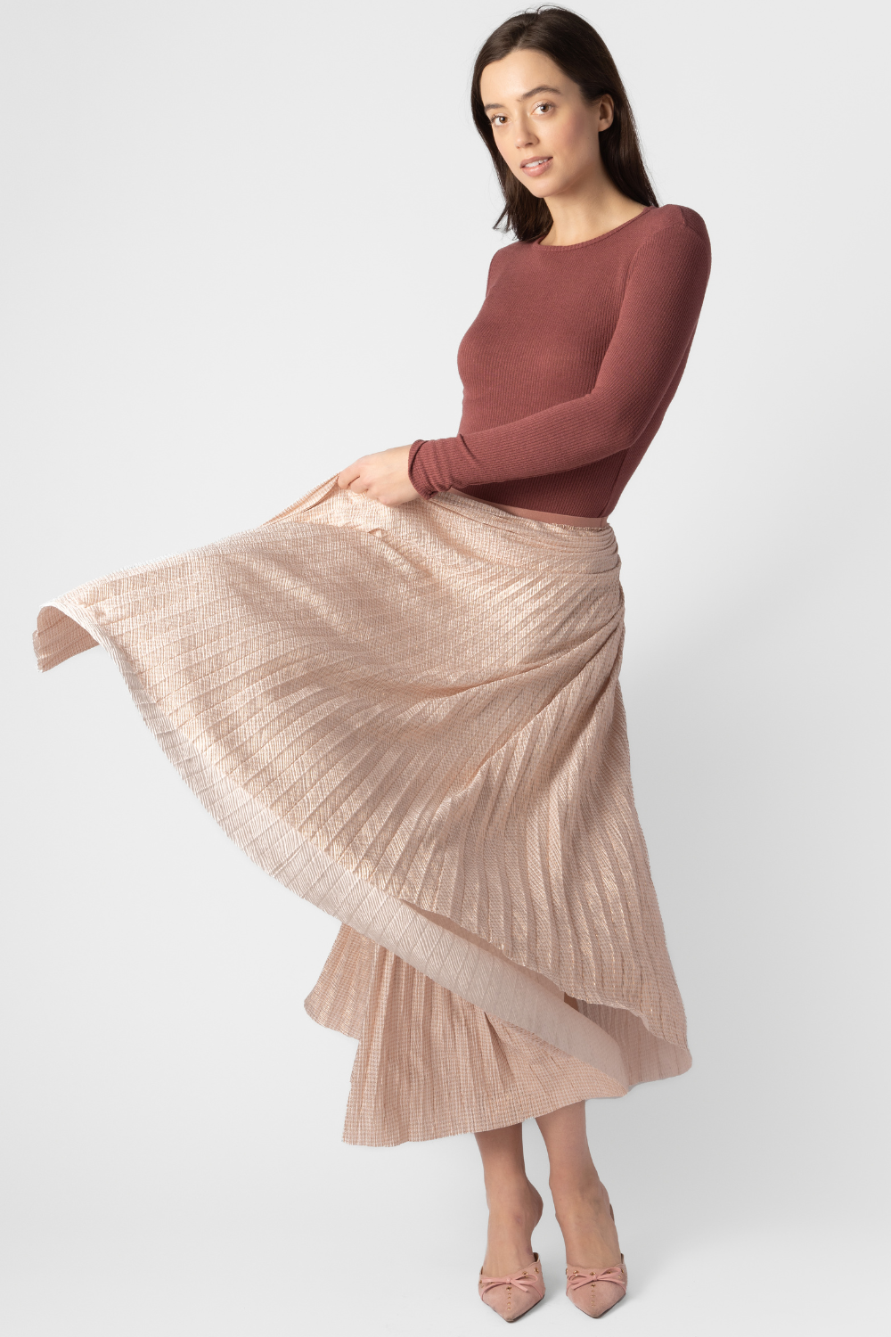 Lamé Long Soleil Skirt - The Posh Peacock