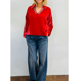 Dylan Ruby Velvet Tunic