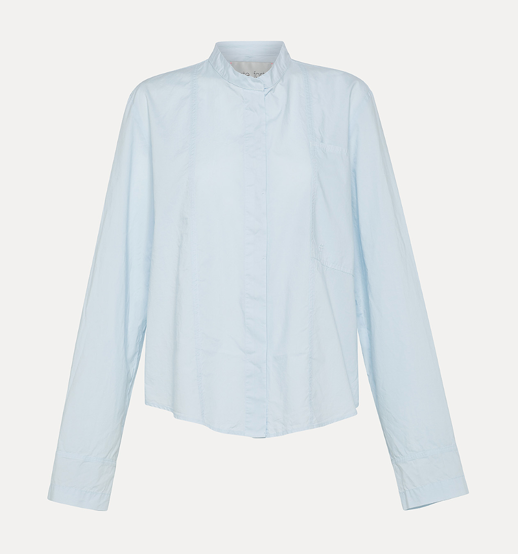 Forte Forte BCI Poplin Covered Button Shirt - The Posh Peacock