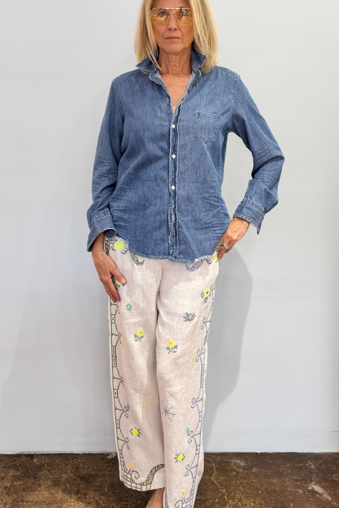 Forte Forte Een Embroidery Linen Pants - The Posh Peacock