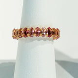 Samira 13 Oval Shaped Pink Tourmaline Eternity Band - The Posh Peacock