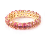 Samira 13 Oval Shaped Pink Tourmaline Eternity Band - The Posh Peacock