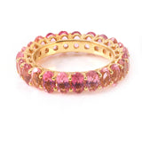 Samira 13 Oval Shaped Pink Tourmaline Eternity Band - The Posh Peacock