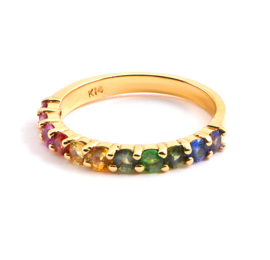 Samira 13 Rainbow Sapphire Ring