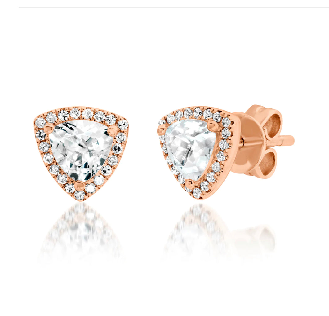 Samira 13 Topaz Triangle Diamond Earrings