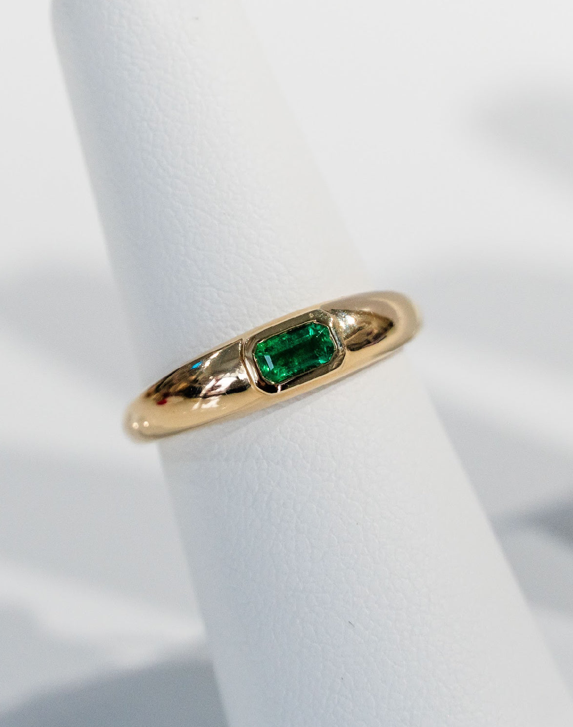 Samira 13 Emerald Dome Gypsy Ring - The Posh Peacock