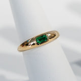 Samira 13 Emerald Dome Gypsy Ring - The Posh Peacock