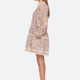 Joah Embroidery Long Sleeve Tunic Dress