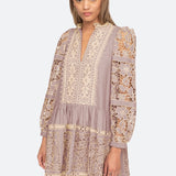 Joah Embroidery Long Sleeve Tunic Dress