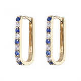 Diamond/Sapphire Small Paperclip Hoop Earrings - The Posh Peacock