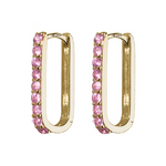 Pink Sapphire Small Paperclip Hoop Earrings - The Posh Peacock