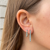 Diamond/Turquoise Small Paperclip Earrings