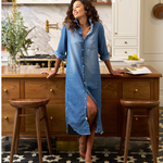 Frank & Eileen Rory Denim Maxi Shirtdress - The Posh Peacock