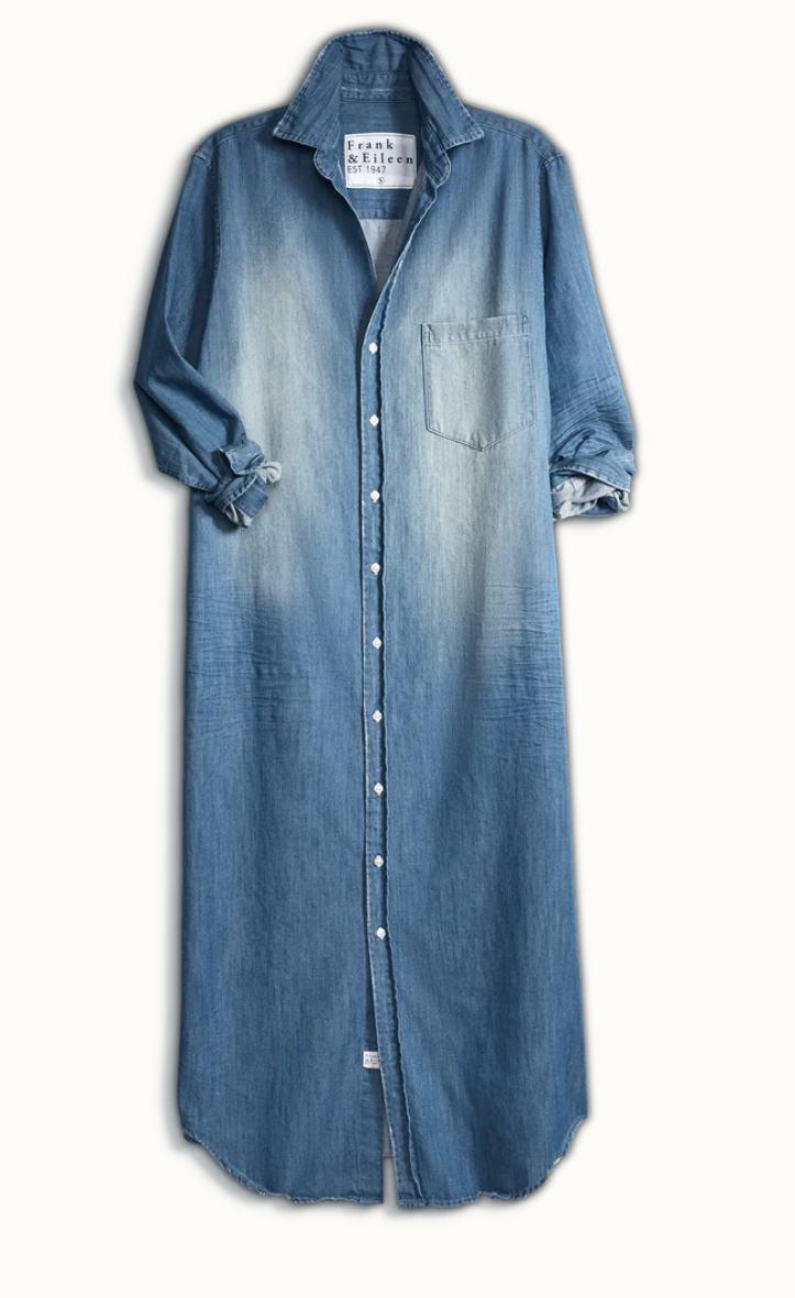 Frank & Eileen Rory Denim Maxi Shirtdress - The Posh Peacock