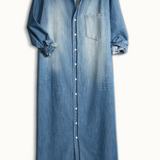 Frank & Eileen Rory Denim Maxi Shirtdress - The Posh Peacock