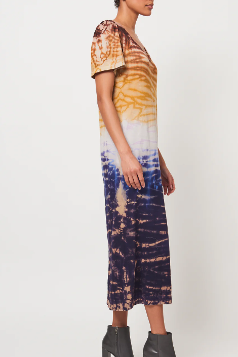 Raquel Allegra Rainbow Hues Flutter Dress - The Posh Peacock