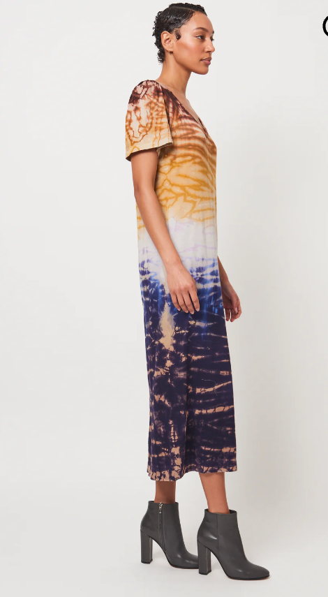 Raquel Allegra Rainbow Hues Flutter Dress - The Posh Peacock