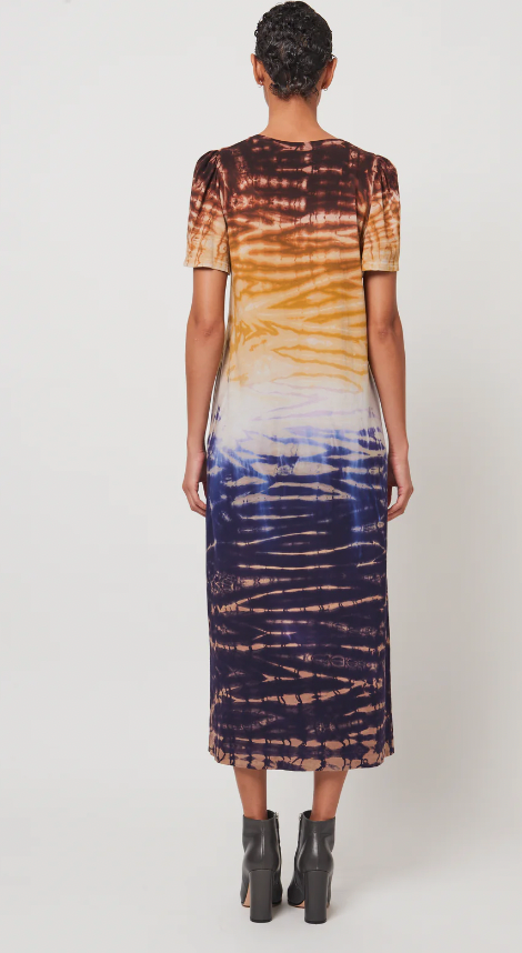 Raquel Allegra Rainbow Hues Flutter Dress - The Posh Peacock