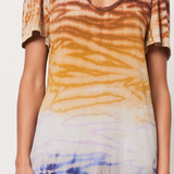 Raquel Allegra Rainbow Hues Flutter Dress - The Posh Peacock