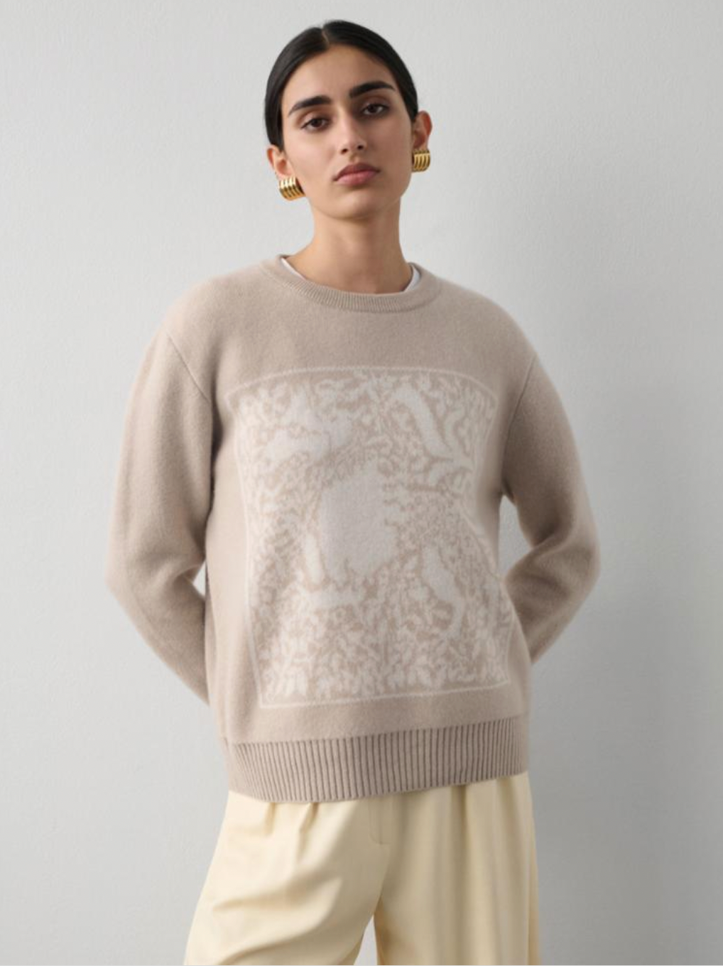 White + Warren Tapestry Dragon Crew Neck - The Posh Peacock