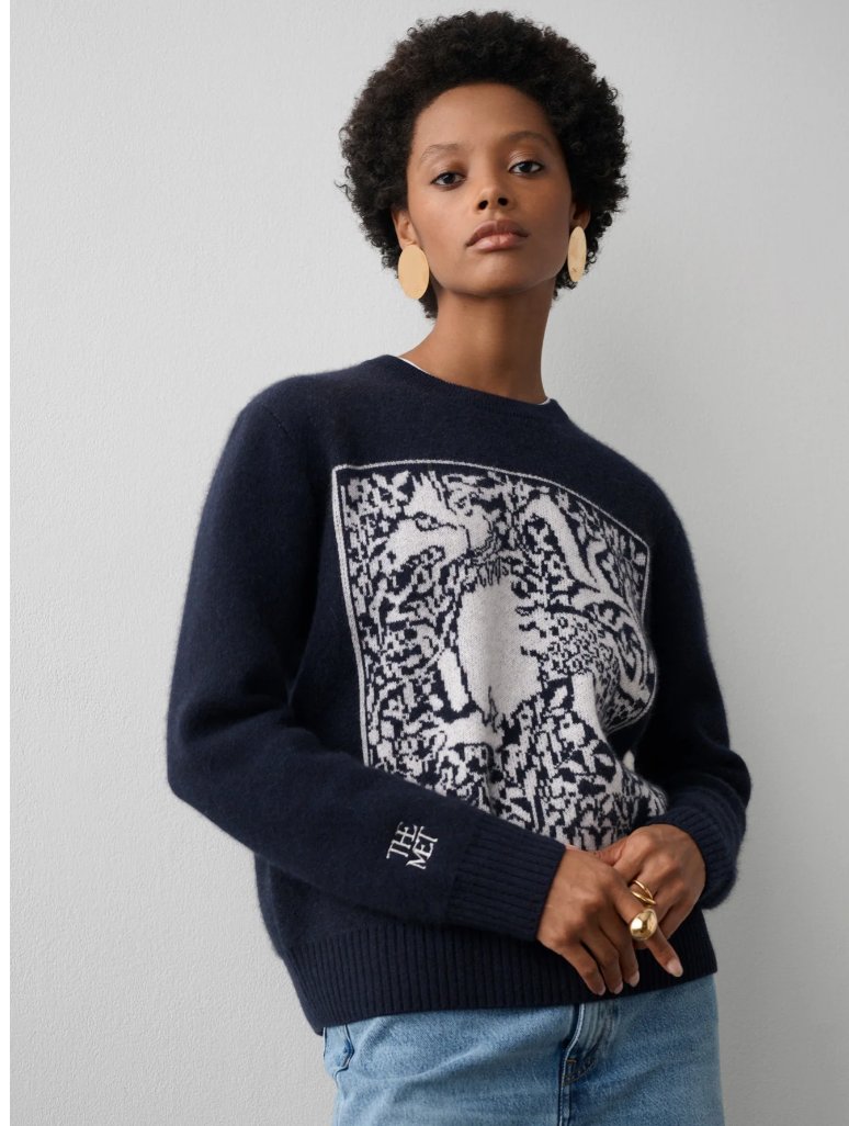 White + Warren Tapestry Dragon Crew Neck - The Posh Peacock