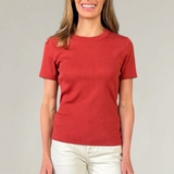 Veronica Beard Pruitt Red Ribbed Tee - The Posh Peacock