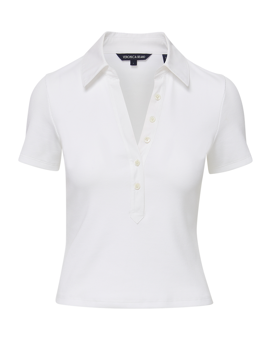 Veronica Beard White Kearney Button Down Tee - The Posh Peacock