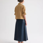 A-Line Leather Skirt with Seams - TWP