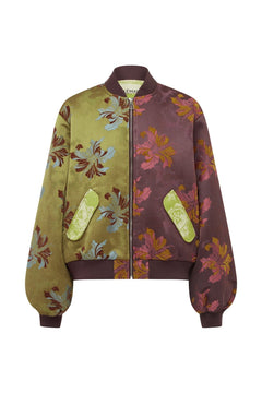 Adriana Floral Jacquard Bomber Jacket - Alemais