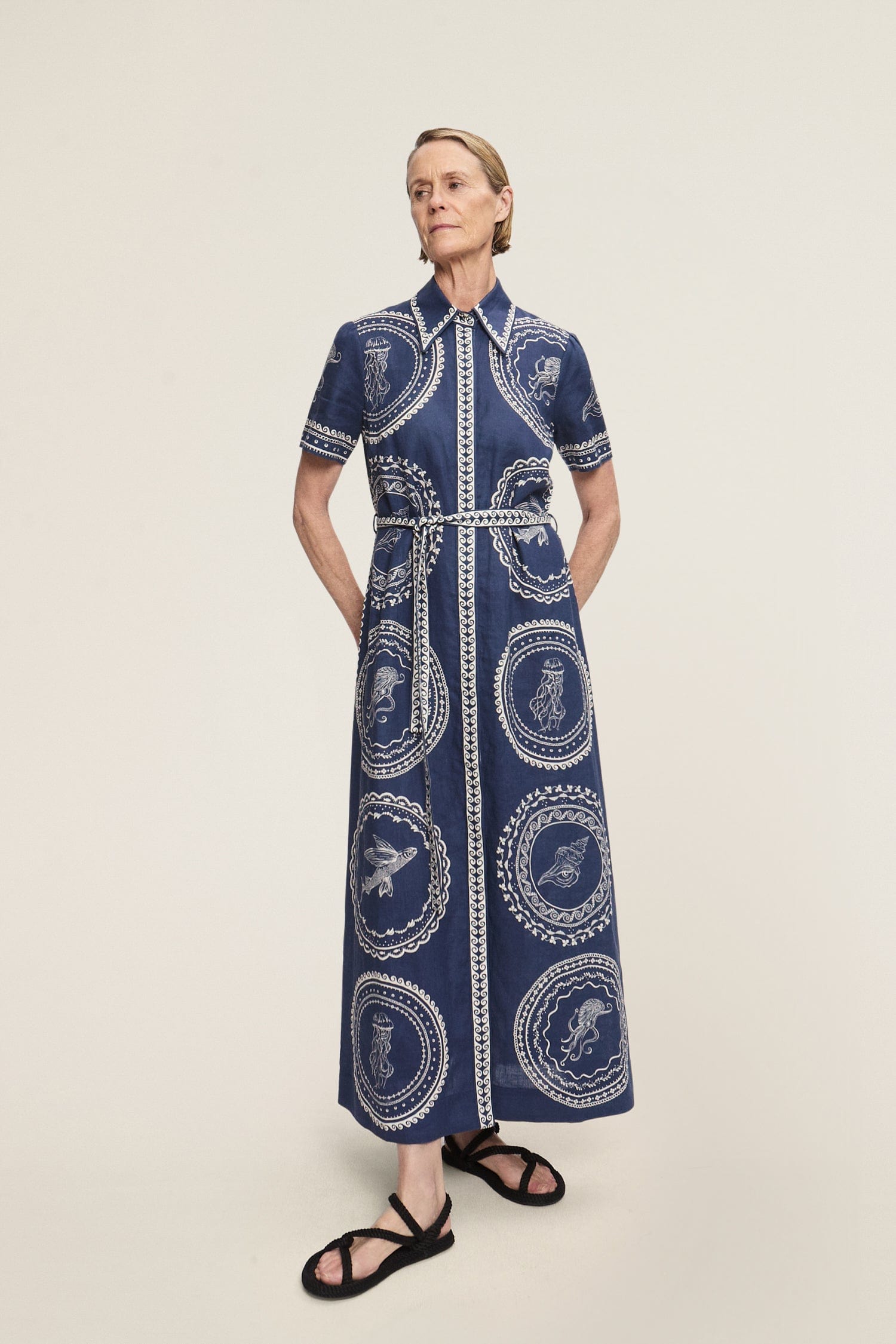 Oceane Linen Shirtdress - The Posh Peacock