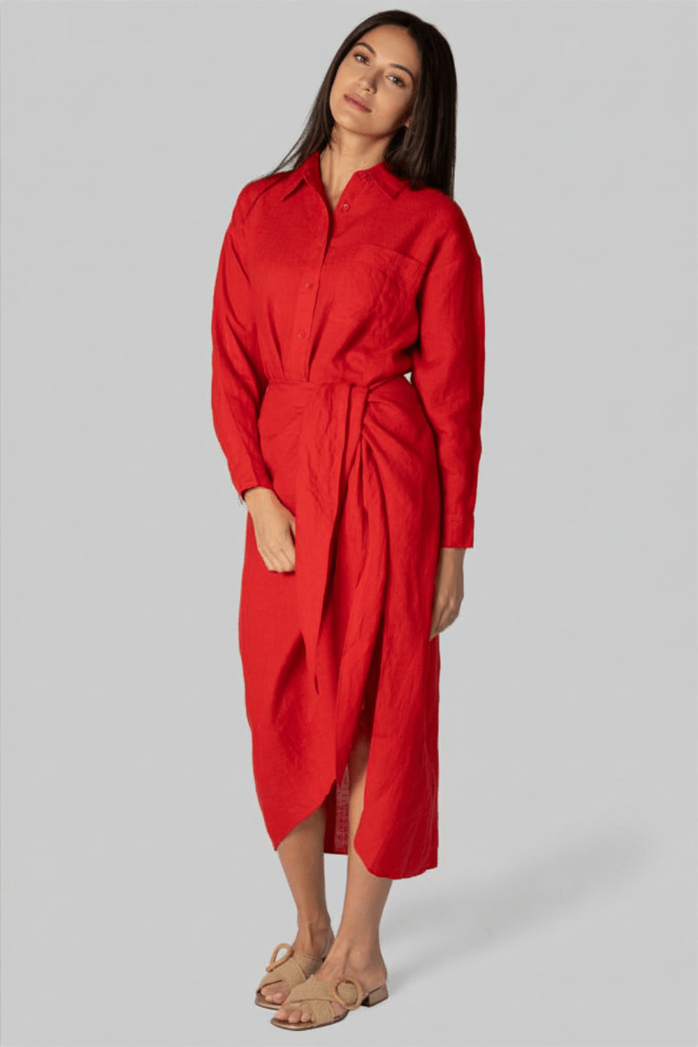 Alessandra Sarong Shirt Dress - Apiece Apart