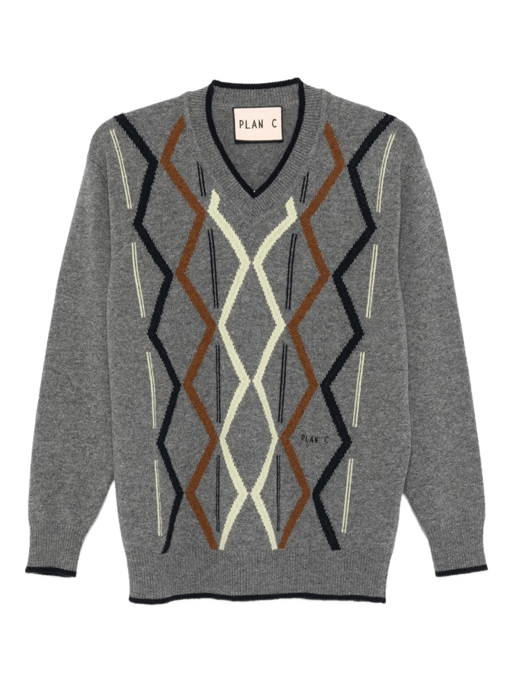 Argyle V - Neck Sweater - Plan C