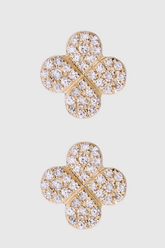 Bloom Pave Diamond Stud Earrings - Lee Jones Collection