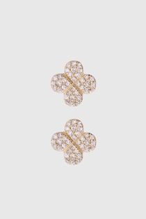 Bloom Pave Diamond Stud Earrings - Lee Jones Collection