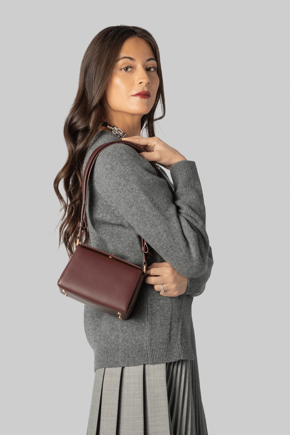 Burgundy Mini Shoulder Bag - Plan C