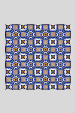 Carre Scarf Blue Geometric Print Scarf - La Prestic Ouiston