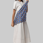 Carre Scarf Blue Geometric Print Scarf - La Prestic Ouiston