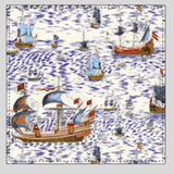 Carre Scarf Caravelle Sailing Ships Print - La Prestic Ouiston