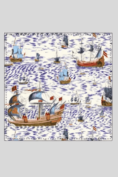 Carre Scarf Caravelle Sailing Ships Print - La Prestic Ouiston