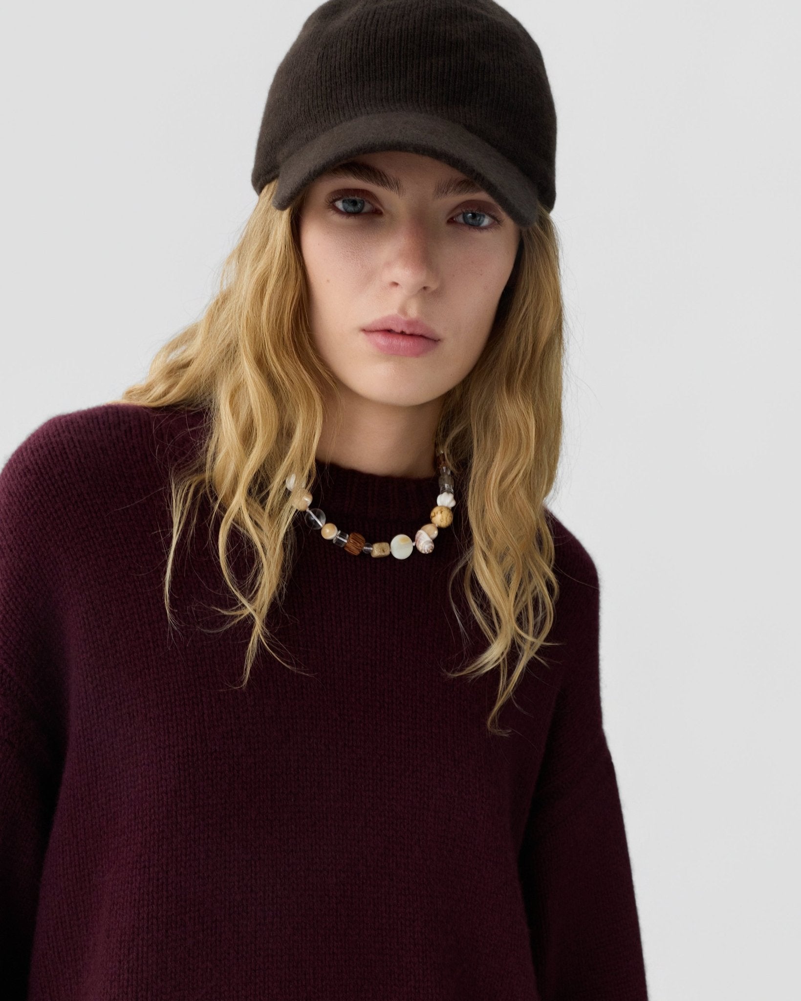 Cashmere Baseball Cap in Cocoa/Burnt Sienna - Guest In Residence