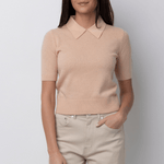 Cashmere Gauze Short Sleeved Polo Shirt - Forte Forte