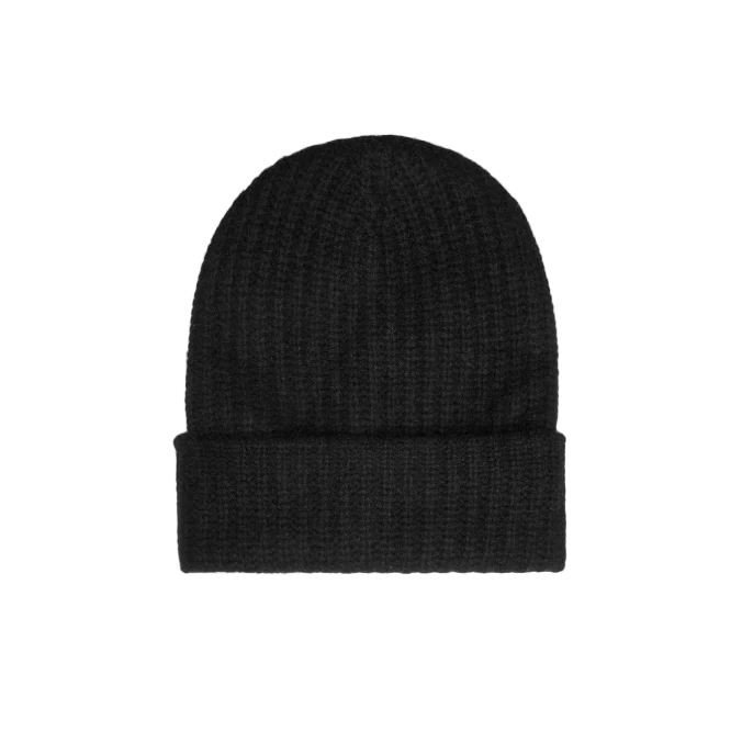 Cashmere Ribbed Beanie - White + Warren