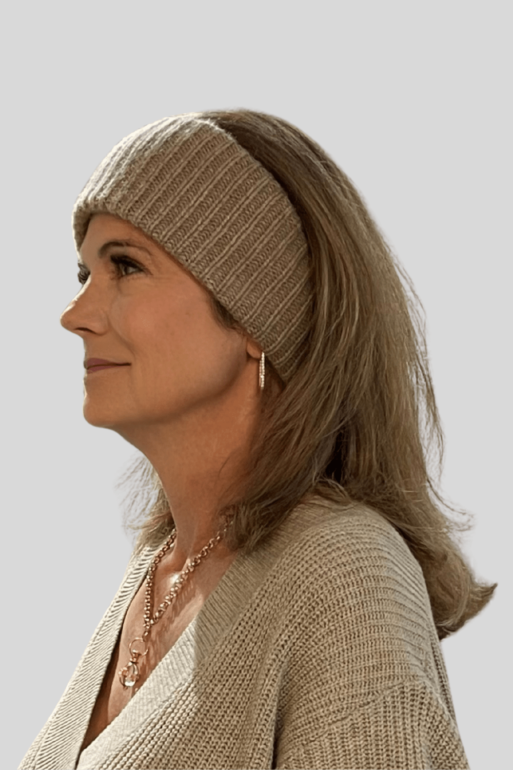 Cashmere Ribbed Headband - White + Warren